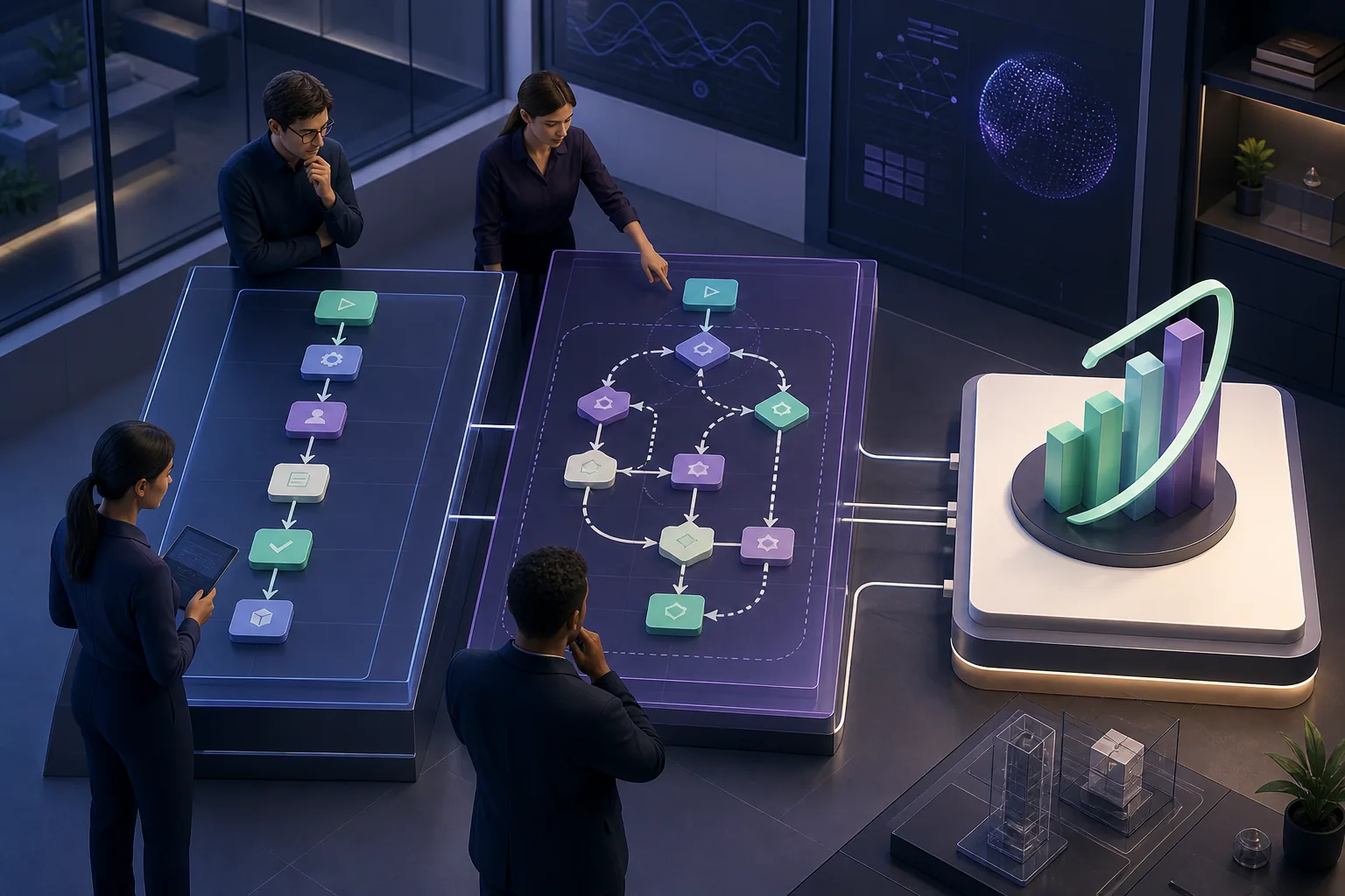 Engineering team comparing a fixed workflow with a bounded adaptive agent workflow